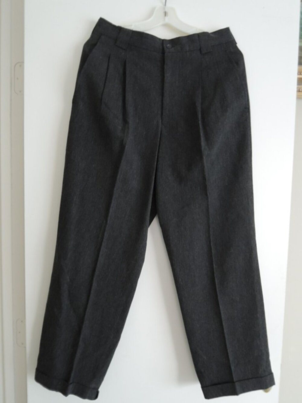 Mens Pants 30 x 29 WILKE RODRIGUEZ Wool Blend Cuffed Pleated Dress Slacks NWOT